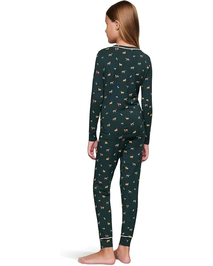 Комплект одежды Gisele Printed - The Night Time Set (для малышей/детей постарше) Eberjey, Holiday Dogs Pine/Ivory — фото 2