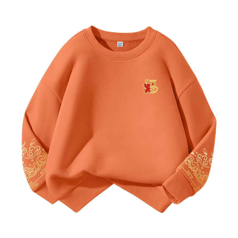 

Детский свитшот с круглым вырезом Moderate WARRIOR, [fleece-lined]warm оранжевый/h blessing horse k+h right sleeve золото-stamped k+h left sleeve hot-stamped k