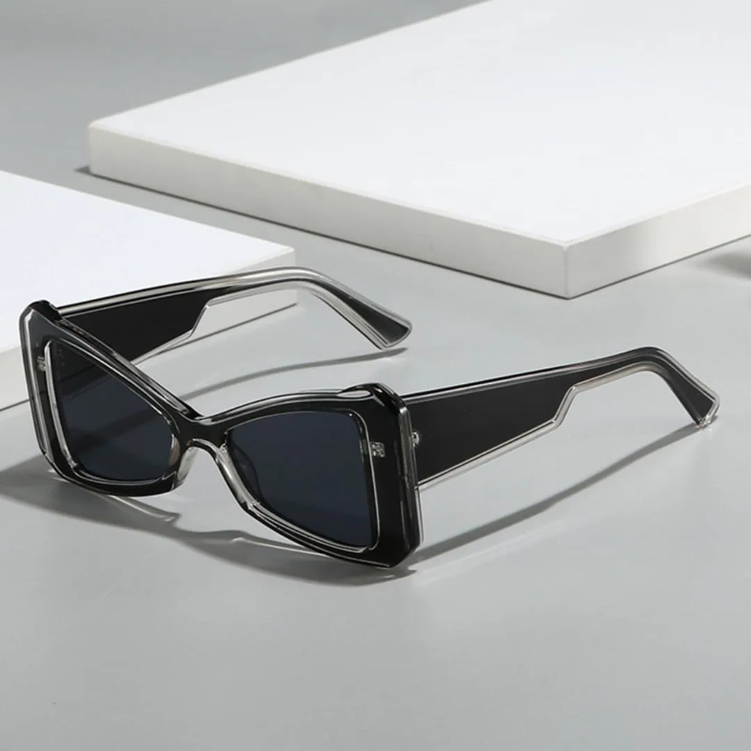 

Ретро-солнцезащитные очки «кошачий глаз» конфетных цветов для женщин, модные градиентные очки с защитой от УФ-излучения UV400 для мужчин HHZZYVY, Black Grey