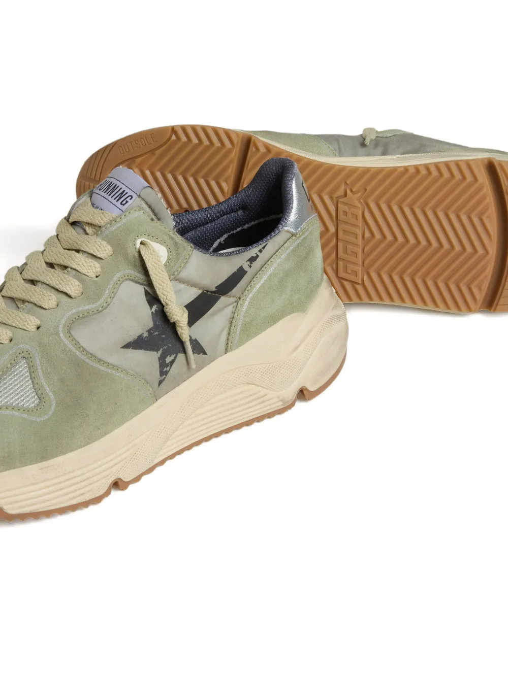 Кеды из замши с принтом в виде звезд GOLDEN GOOSE, зеленый — фото 3