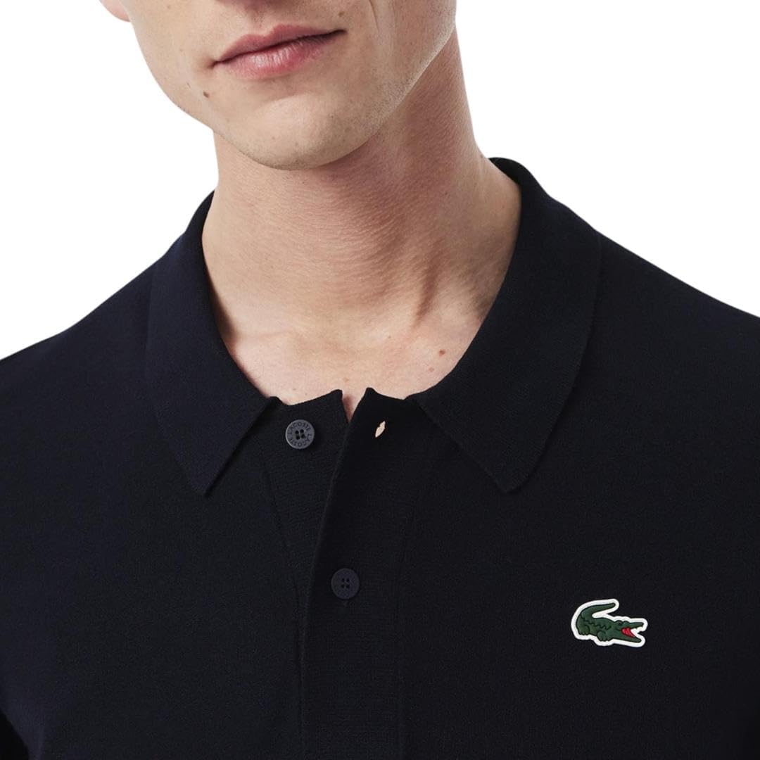 Lacoste мужской спортивный короткий рукав поло воротник гольф свитер, Navy Blue — фото 2