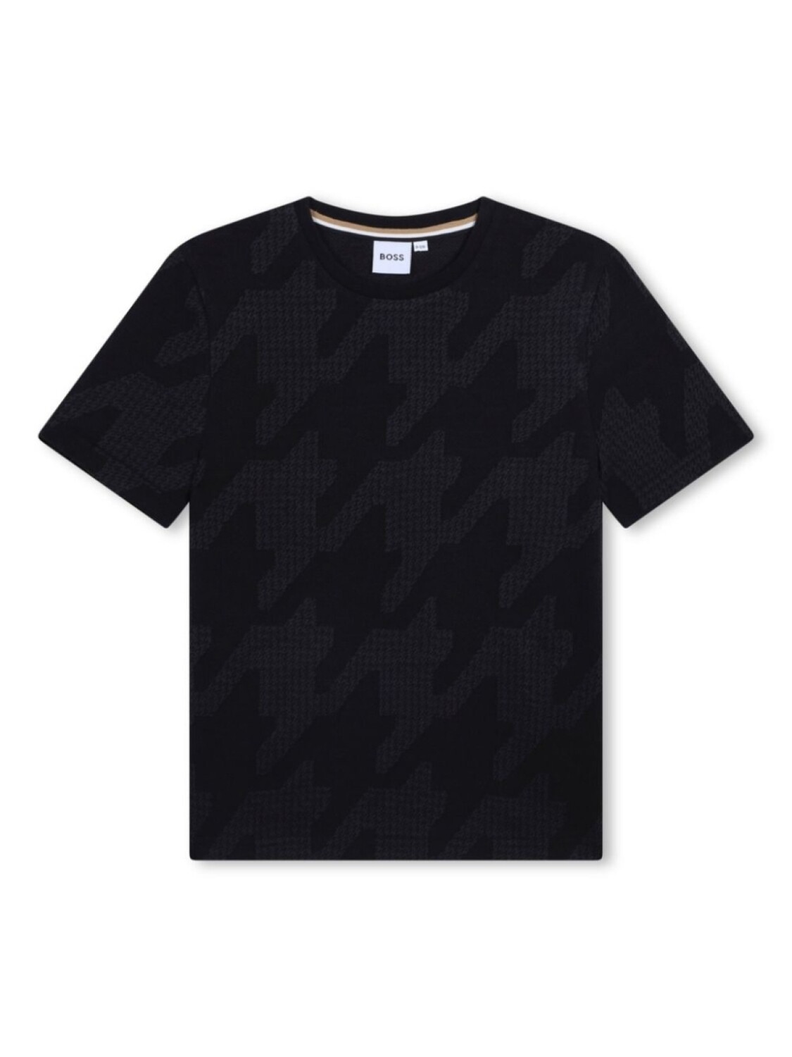 

BOSS Kidswear футболка в ломаную клетку, черный