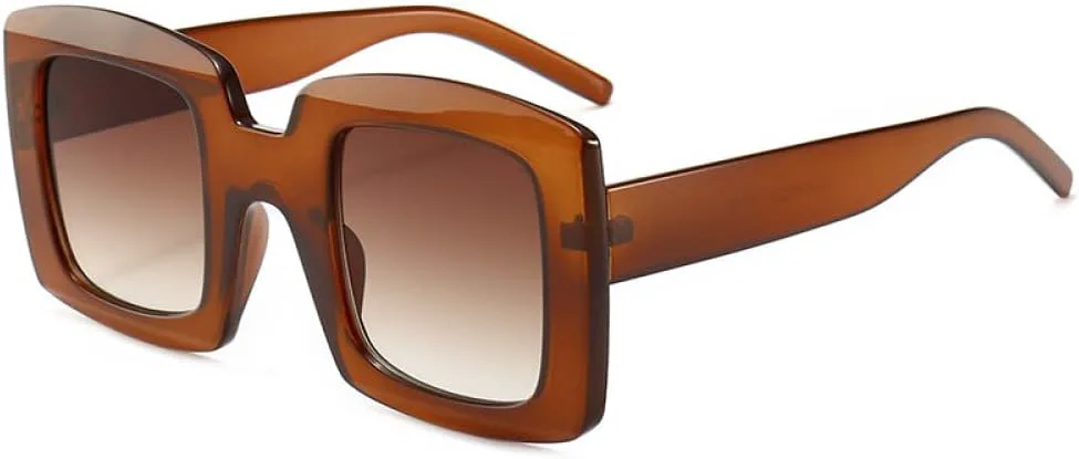 

Крупные квадратные солнцезащитные очки для женщин, красные и зеленые, винтажные женские солнцезащитные очки, очки с защитой от УФ-излучения UV400 MTZJH, One Color