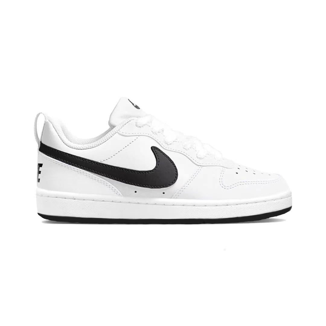Nike Детские кроссовки для скейтбординга Court Borough Little Black Cat с амортизацией и дышащим верхом, низкие, для подростков — фото 2
