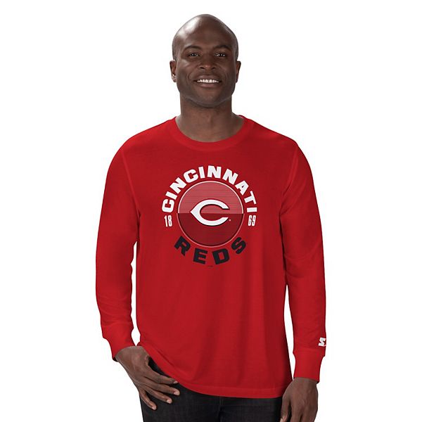 

Мужская красная футболка с длинным рукавом cincinnati reds halftime Starter