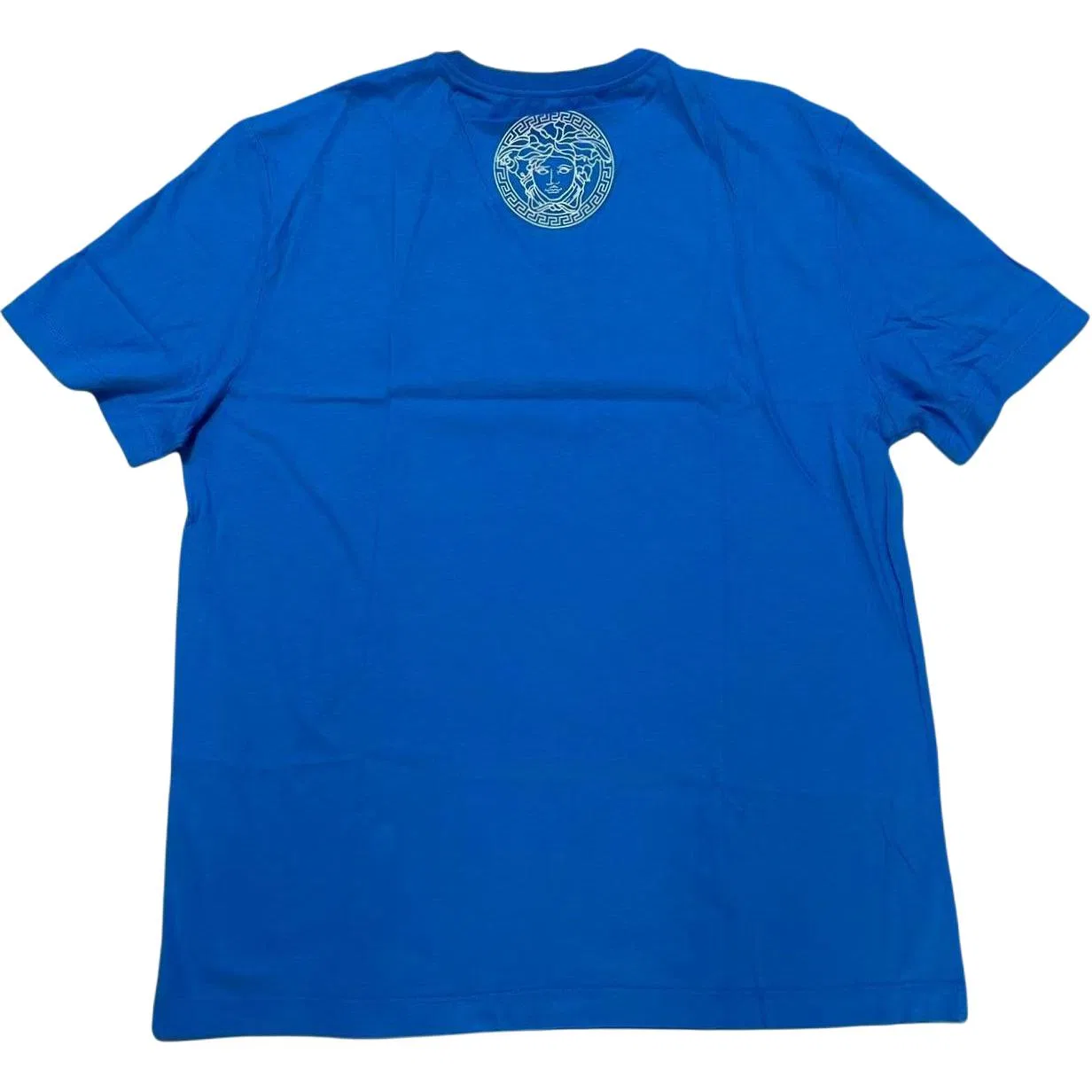 Футболка мужская синяя crew neck moderate straight fit VERSACE, Blue — фото 3