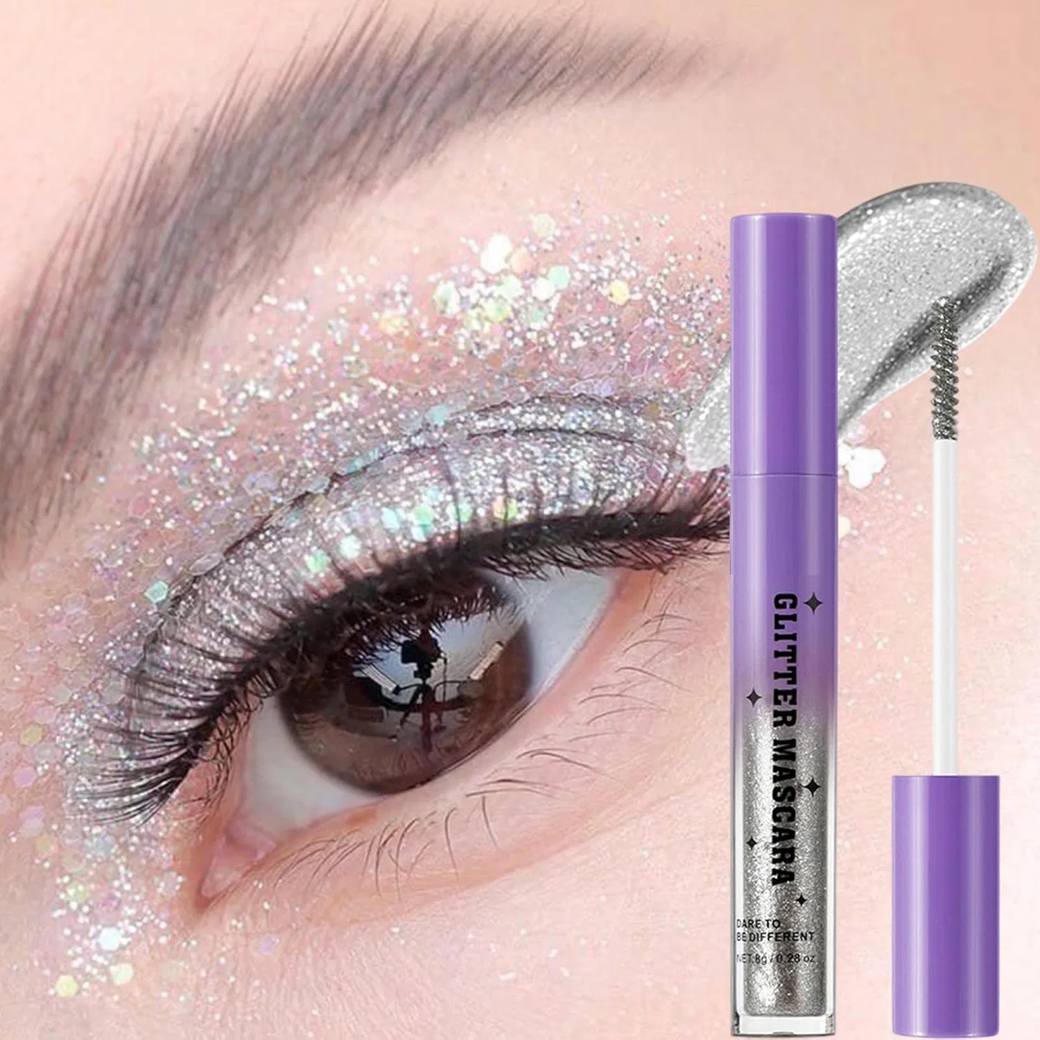 Тушь для ресниц водостойкая блестящая No brand 02#SILVERY — фото 3