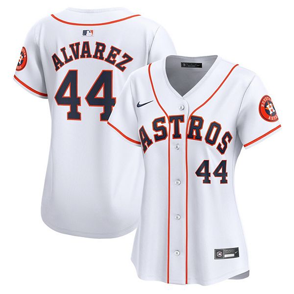 Женская белая домашняя лимитированная игровая футболка Houston Astros Йордана Альвареса Nike — фото 2