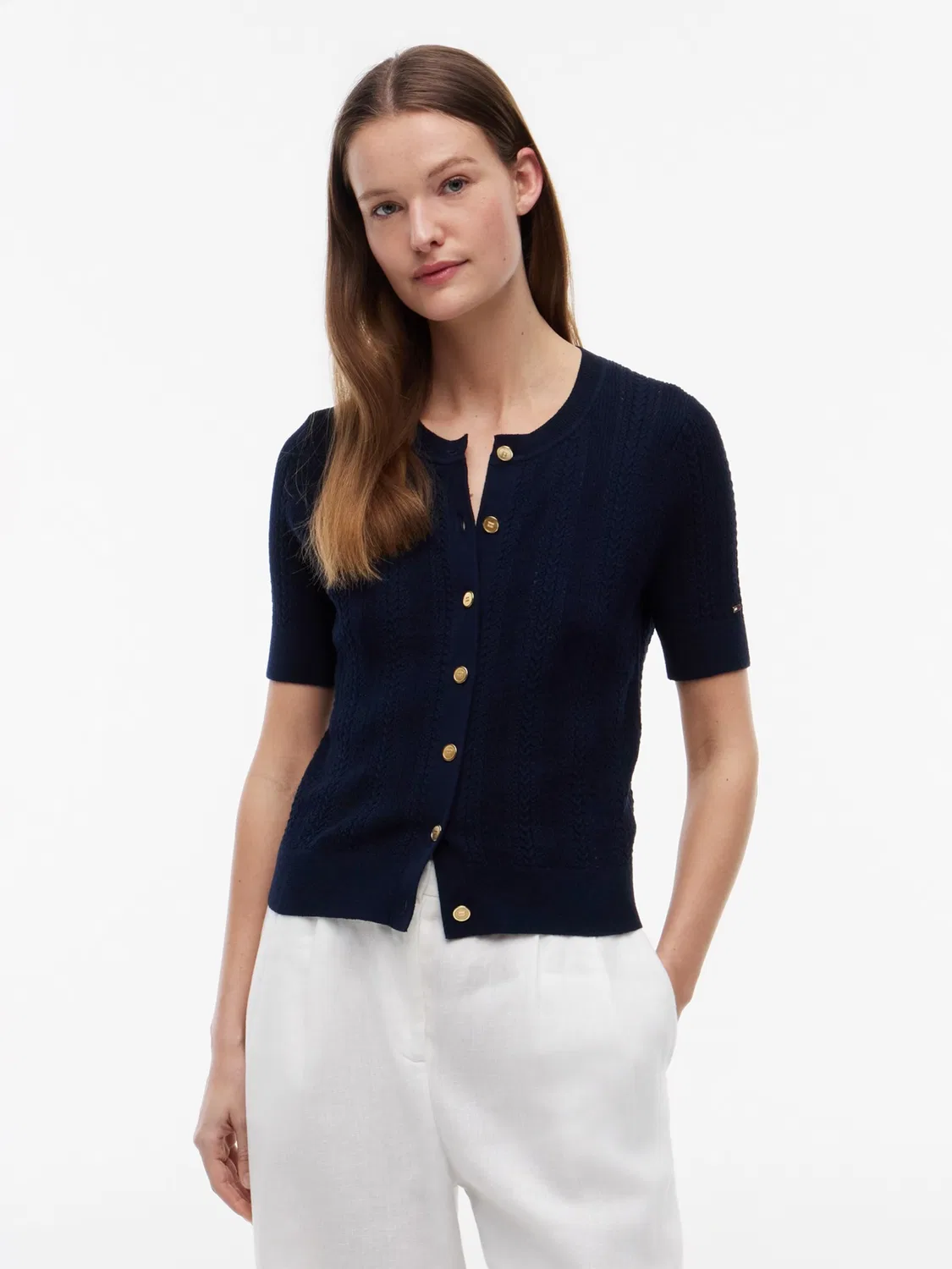 Вязаный кардиган 'SUMMER CABLE' Tommy Hilfiger, Dark Blue — фото 2