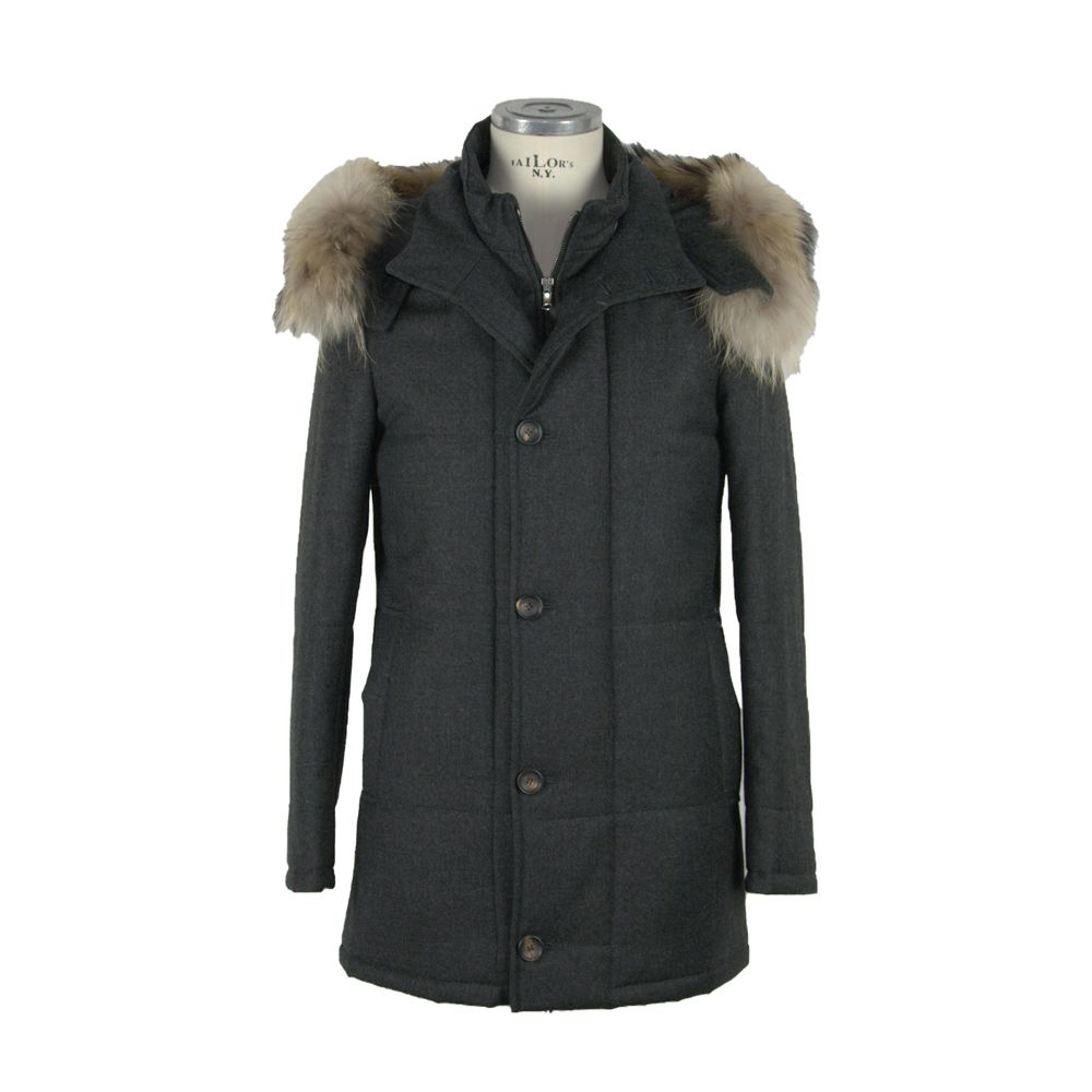 

Элегантный итальянский пиджак из смеси шерсти и кашемира Made in Italy, серый