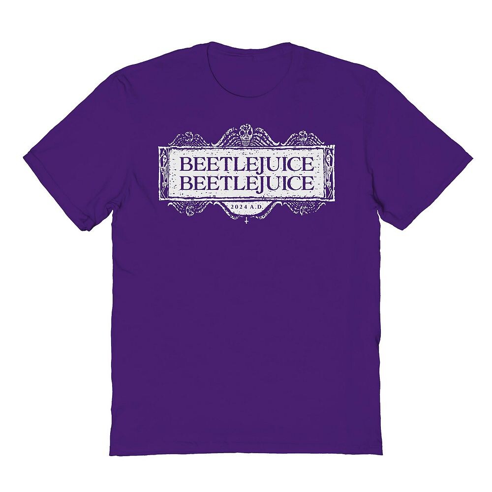 

Мужская футболка с логотипом Beetlejuice Beetlejuice и рисунком Licensed Character, фиолетовый