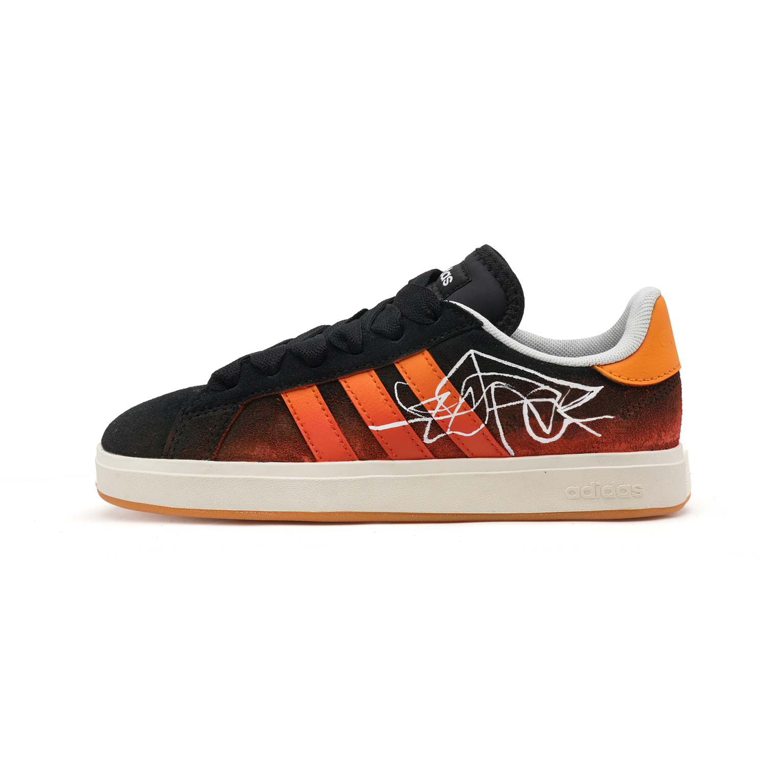 

Grand Court Base 00s Rock Ash Graffiti Suede: устойчивые к истиранию, легкие и дышащие лоу-топы Adidas, черный оранжевый