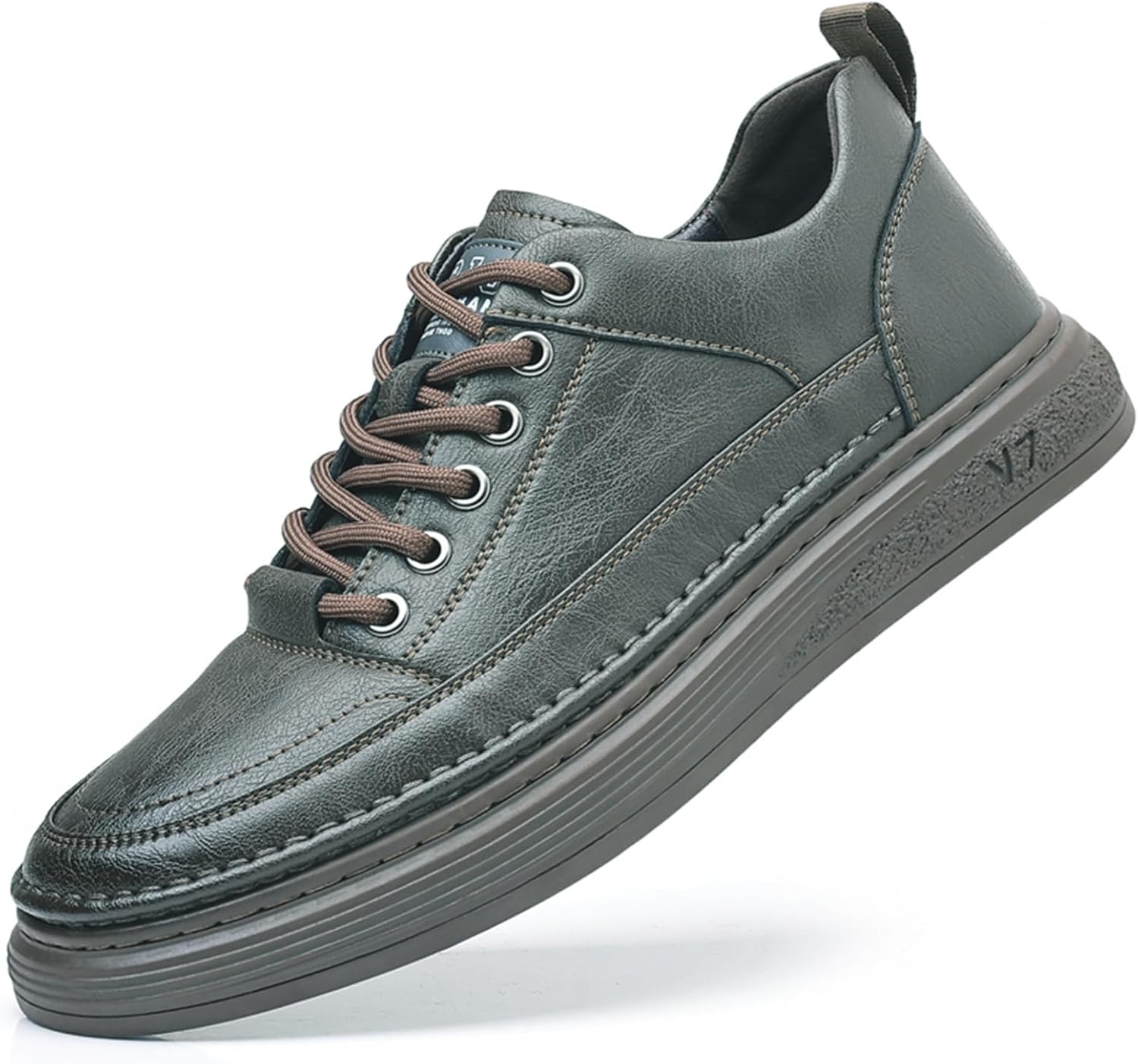 

Мужские повседневные кожаные кроссовки Abborora, деловые повседневные дышащие модные кроссовки для мужчин, серый