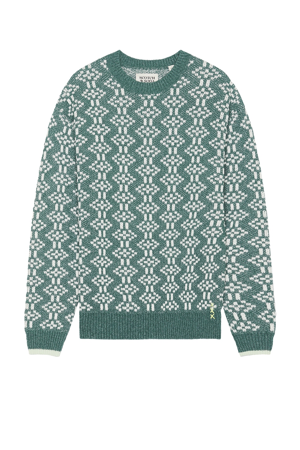

Джемпер с рисунком "жаккард" прямого кроя с круглым вырезом Scotch & Soda, pitch green