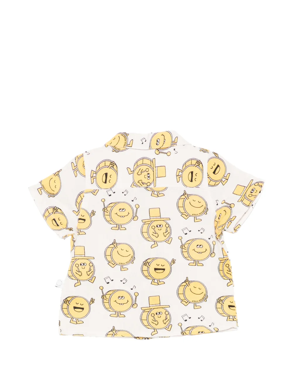 Рубашка с короткими рукавами и барабанным мотивом Stella Mccartney Kids, белый — фото 2