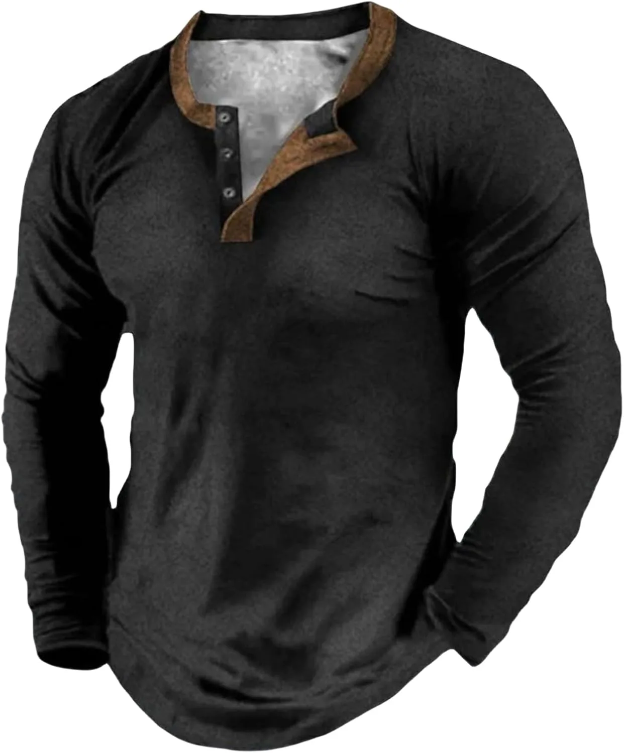 

Мужская футболка хенли с длинным рукавом, потертая, винтажная evzosrz