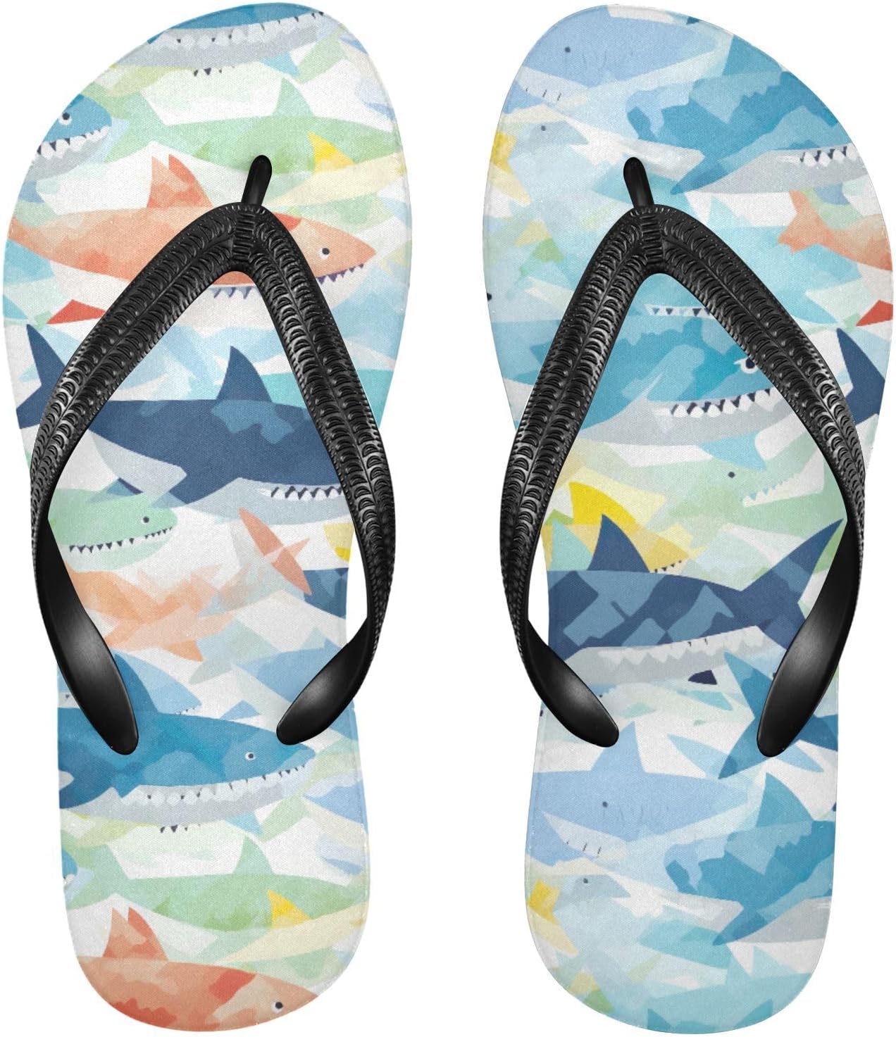 

Милые разноцветные шлепанцы с акулами для пляжа, душа, резиновые нескользящие летние тапочки, обувь для прогулок для женщин и мужчин Sinestour