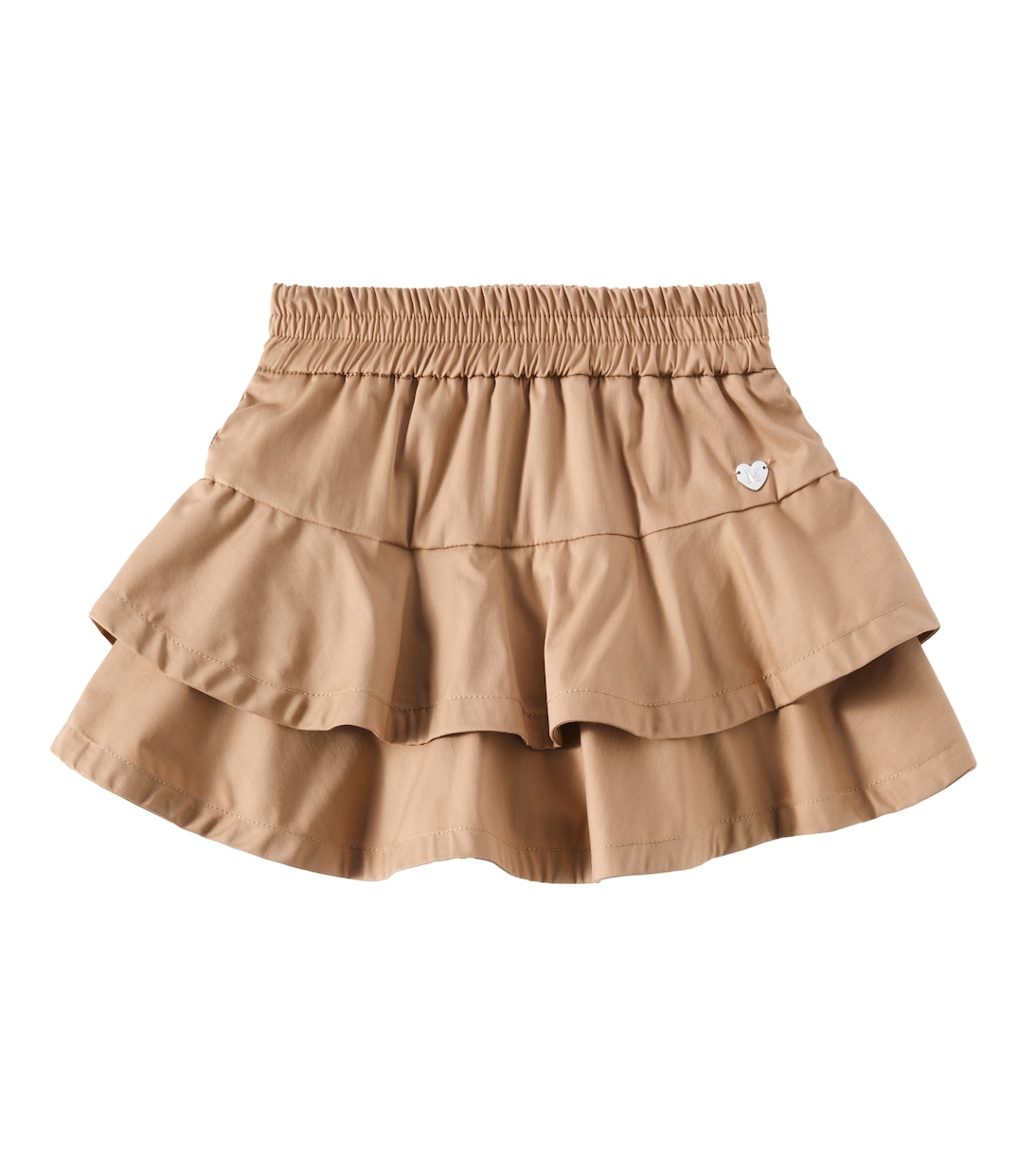 

Юбка из смесовой хлопковой ткани с оборками Monnalisa, Caramello