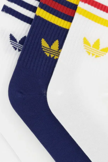 Носки 3 шт длинные Adidas Originals, белые — фото 2