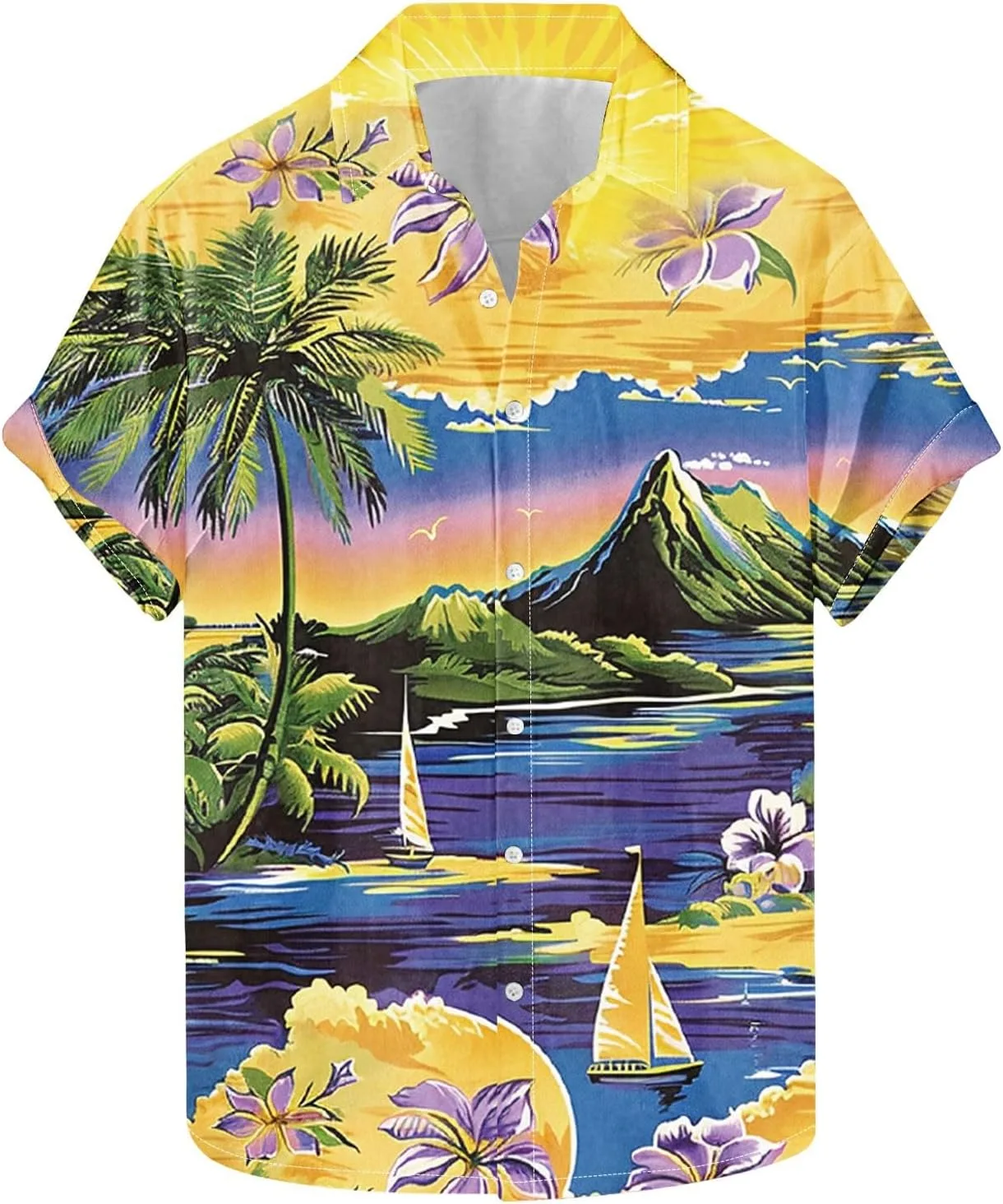 

Футболка летняя с цветочным принтом для мужчин Quick Dry