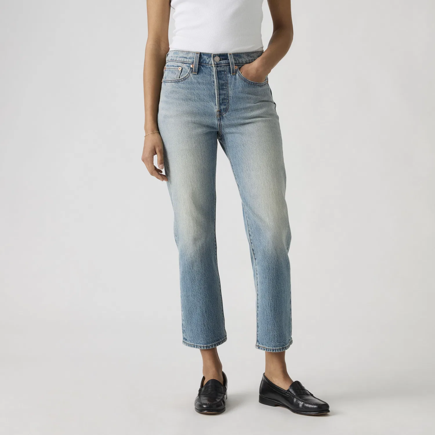 Женские джинсы Levi's Wedgie Straight Ankle, светло-синий