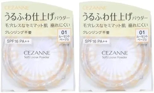 Пудра рассыпчатая матирующая Ceza Nanne Fluffy Finishing Powder, 2 шт., 01 Lucent Beige