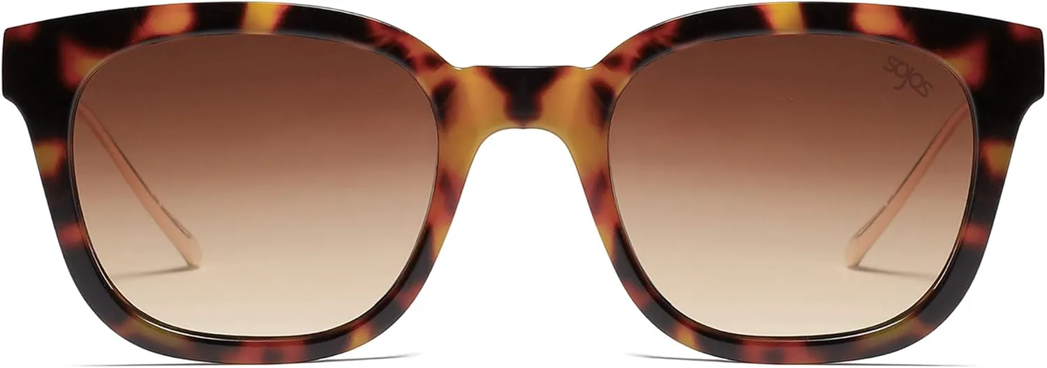 

Классические квадратные поляризованные солнцезащитные очки SOJOS для женщин и мужчин в стиле ретро с защитой от УФ-излучения UV400 SJ2050, Amber Tortoise/Brown