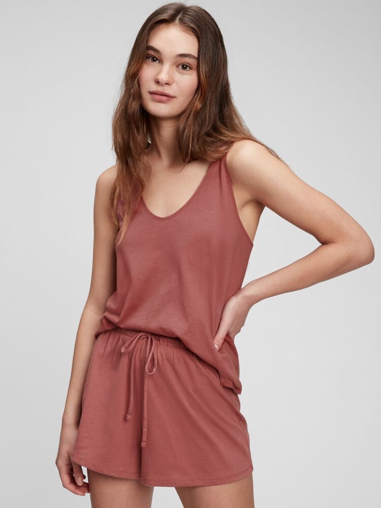 

Пижамный топ на бретельках из органического материала Gap, розовый