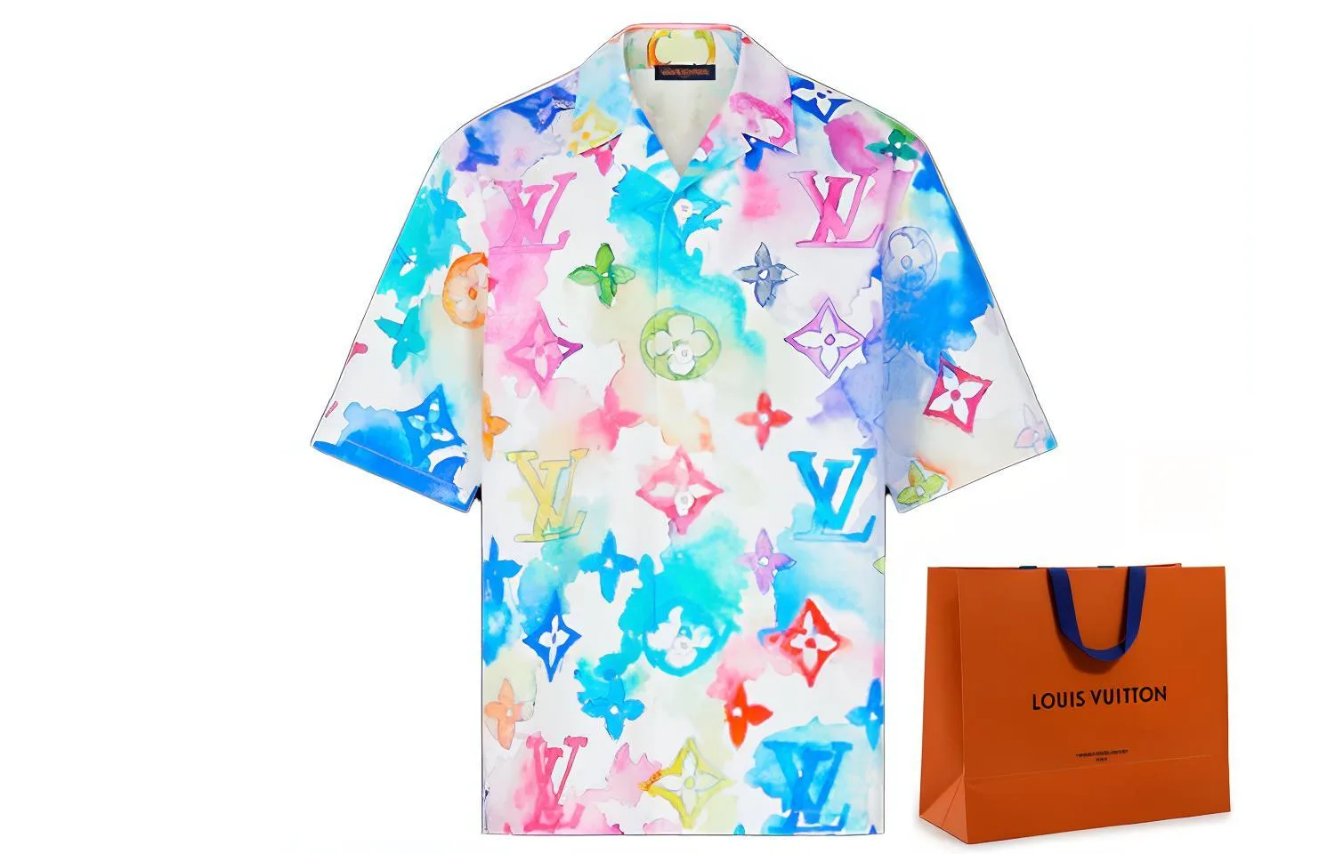 LOUIS VUITTON Рубашка мужская разноцветная