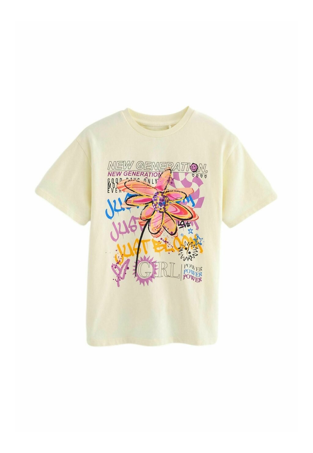 

Футболка с принтом FLOWER SEQUIN Next, бежевый