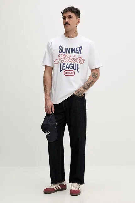Футболка хлопковая Regular Fit Adidas Originals, белый — фото 2