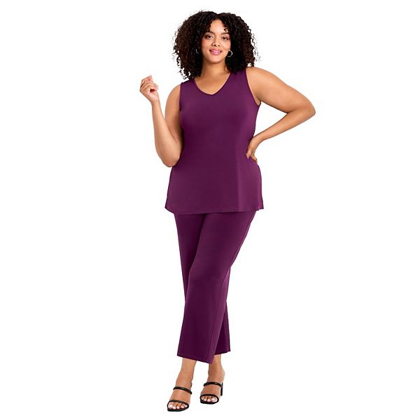 

Женские брюки plus size wide leg Avenue, Dark Berry
