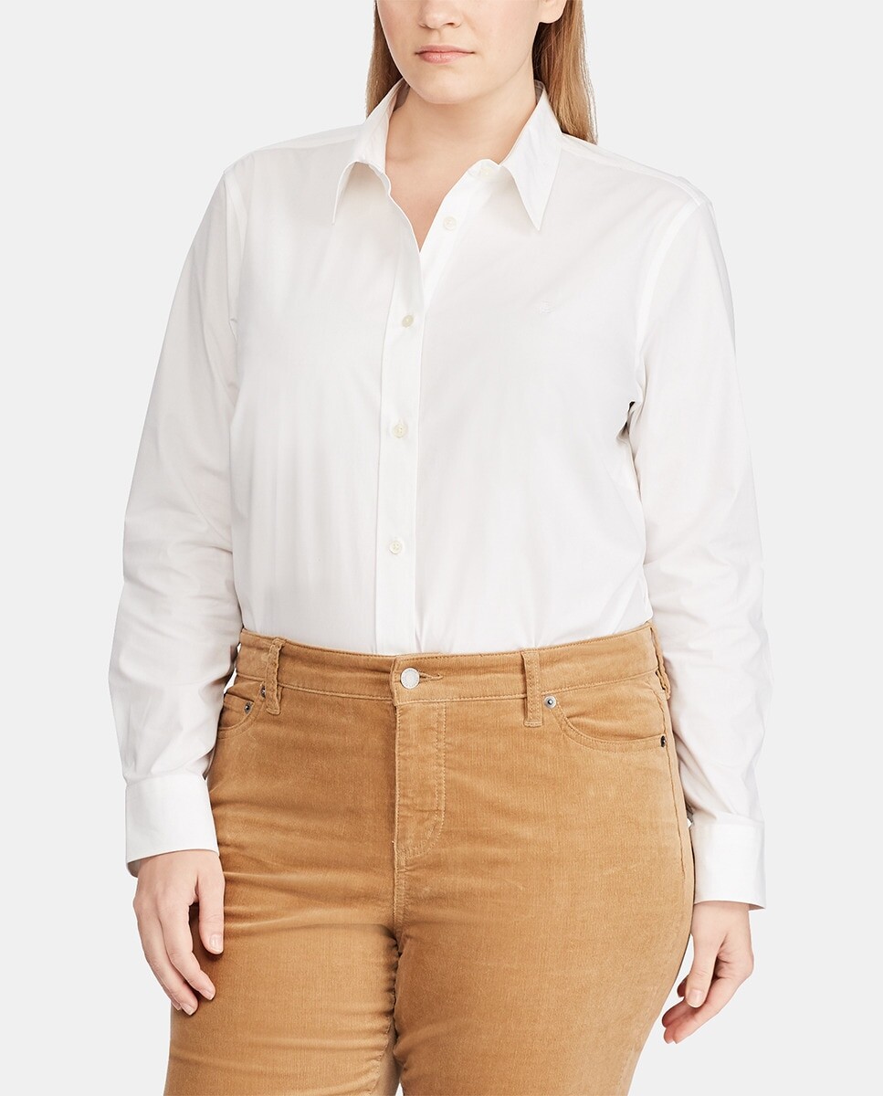 

Женская базовая рубашка Lauren Ralph Lauren белого цвета Lauren Ralph Lauren, белый
