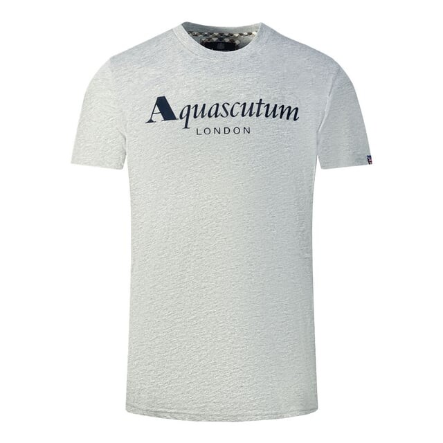 

Футболка с логотипом бренда London серая Aquascutum, серый