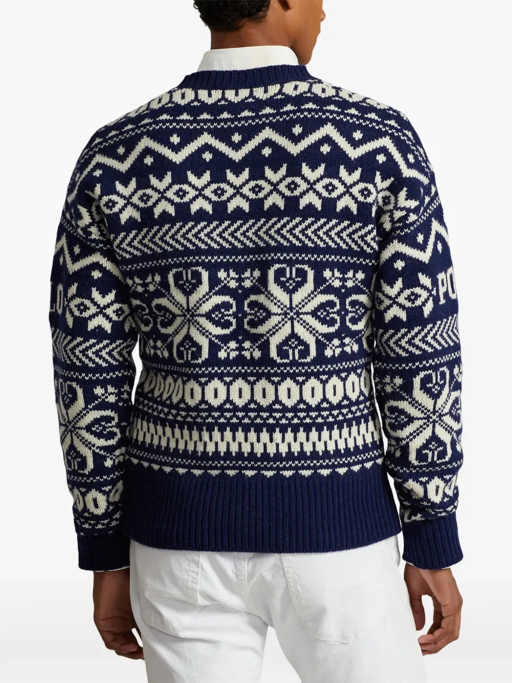 Свитер с интарсией и логотипом в стиле Fair Isle Polo Ralph Lauren, синий — фото 4