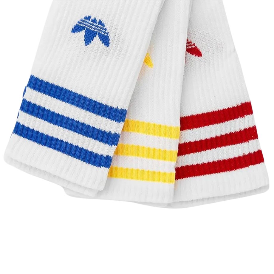 Низкие носки унисекс набор из 3 пар Adidas Originals, белый/синий/spark (3 pack) — фото 4