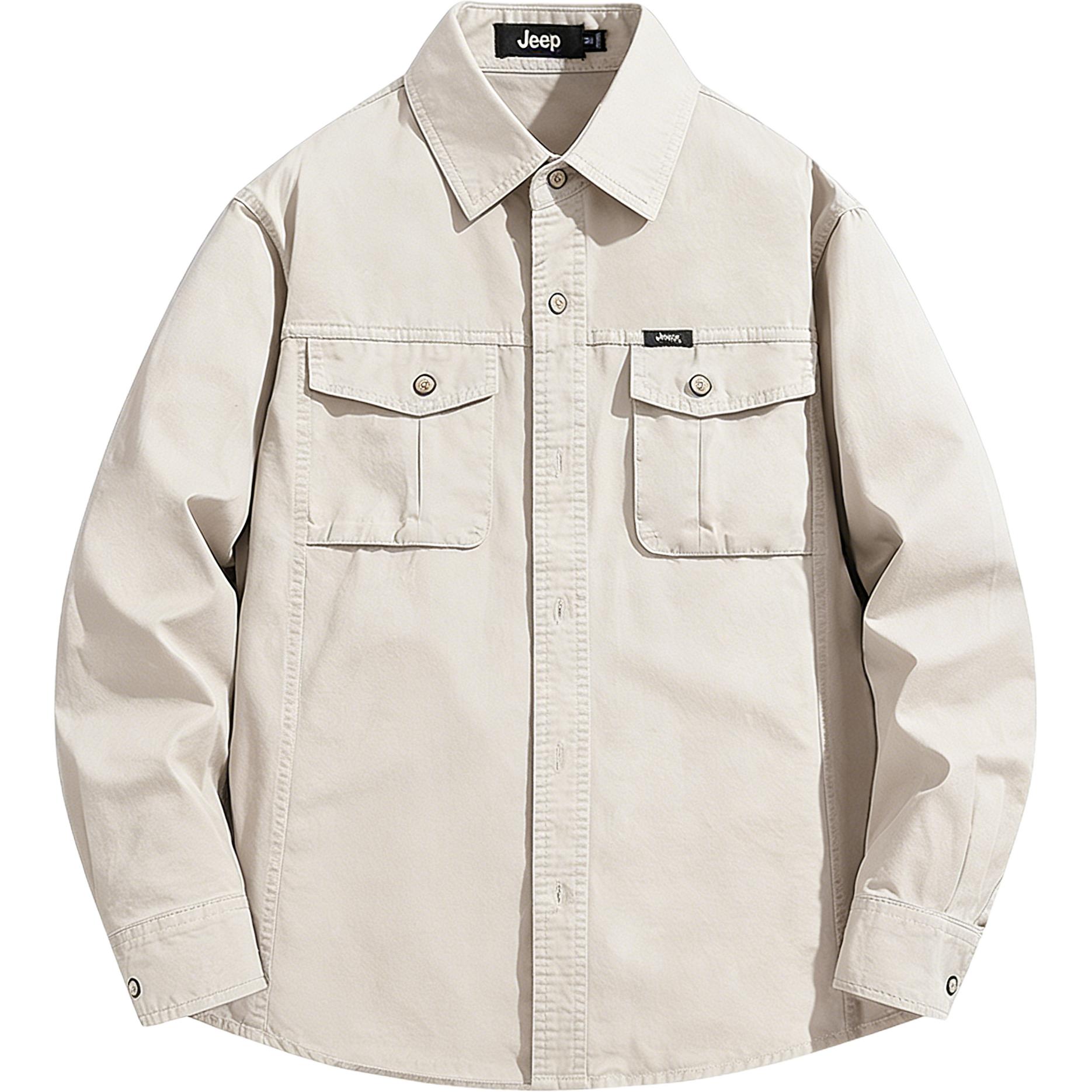 

Рубашка Unisex Lapel Moderate Workwear Jeep, экрю