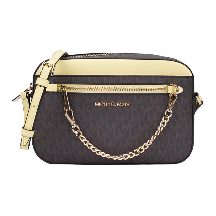 

MICHAEL KORS Женская сумка Jet Set из ПВХ с кожей, цвет «желтый желудь», многоцветный, коричневый