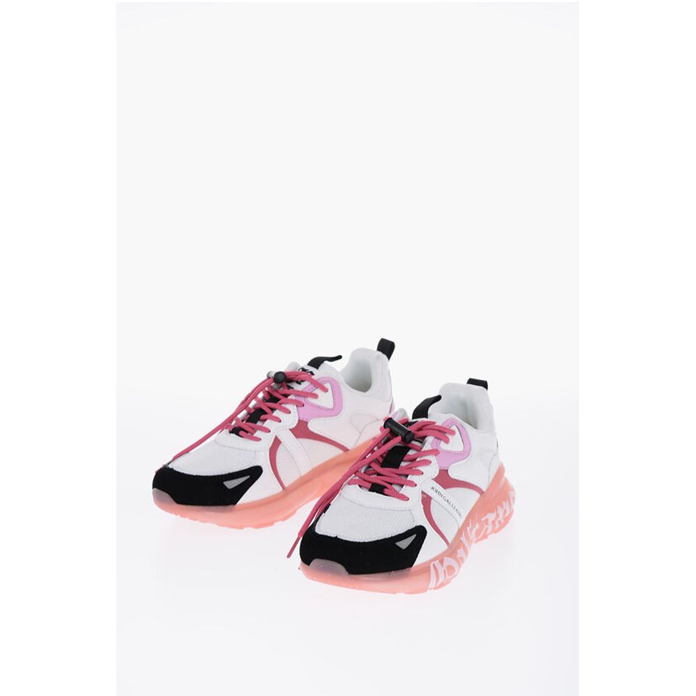 Кроссовки из кожи и ткани с подошвой с логотипом John Galliano, Multicolor