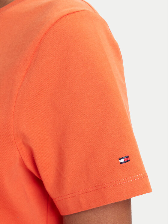 Футболка обычного кроя Script WW0WW45746 Tommy Hilfiger, оранжевый — фото 4