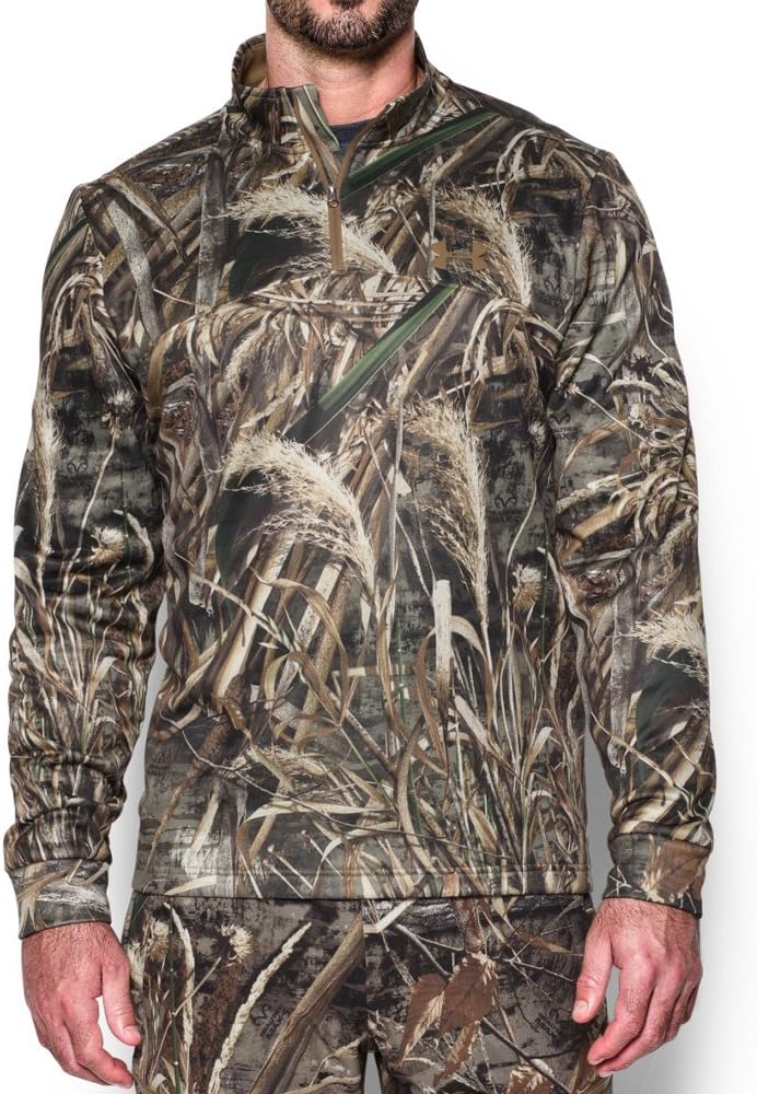 

Under Armour мужская флисовая толстовка Franchise Camo 1/4 Zip, Realtree Max 5/ Saddle
