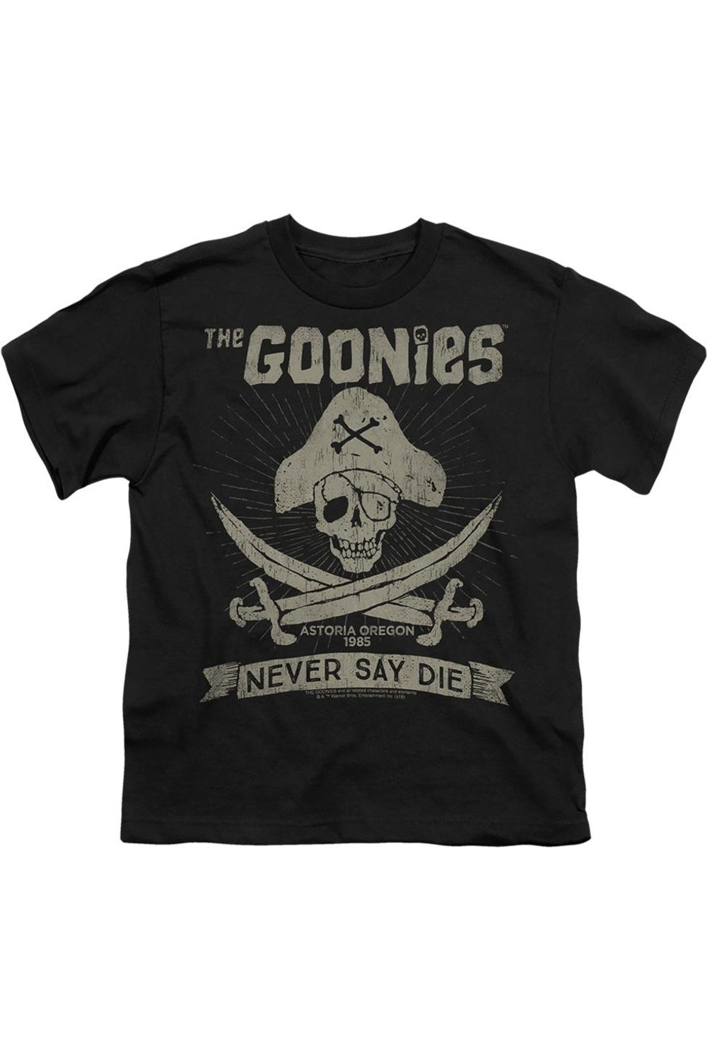 

Футболка с коротким рукавом для детей The Goonies Never Say Die Gildan, черный