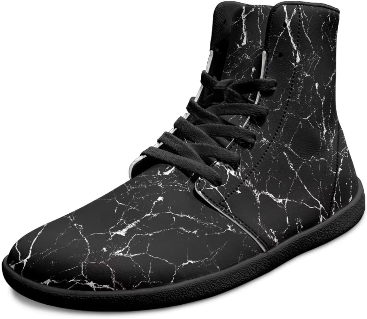 

Мужские минималистичные ботинки с широким носком, высокие кроссовки, повседневная обувь для ходьбы, спортивная обувь с нулевым перепадом, ботильоны Chririnla, Black Marble