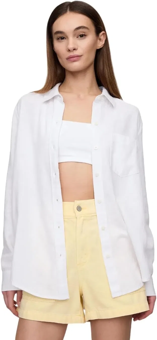 Блуза льняная Easy Shirt, GAP, белый — фото 2