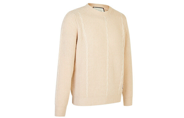 Свитер waffle-knit gg jumper 'beige' Gucci, бежевый — фото 3