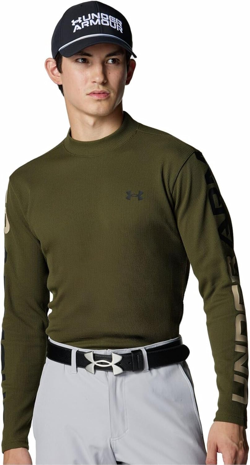 

Мужская футболка-поло для гольфа Under Armour UA Drive Waffle с длинным рукавом и воротником-стойкой, черный/зеленый