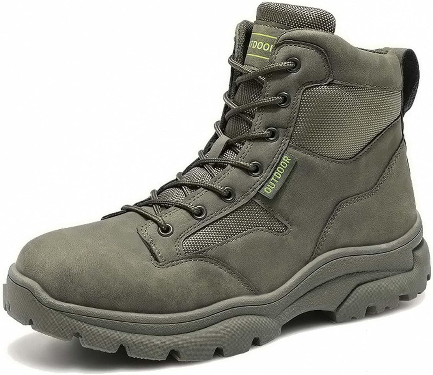 

Мужские походные и туристические ботинки для альпинизма с нескользящей подошвой, военные тактические пустынные ботинки, водонепроницаемые кожаные, удобные защитные обувь, высокие ботинки для мотоциклистов Generic, зеленый