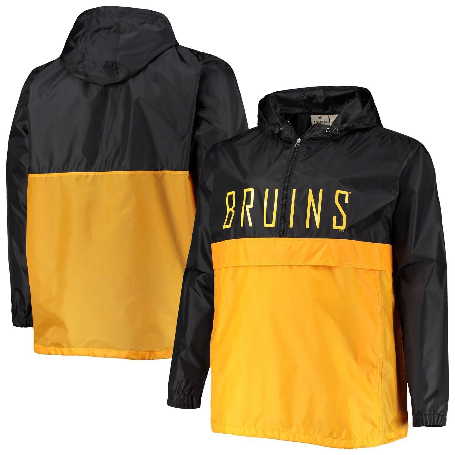 

Мужской черный пуловер с капюшоном Boston Bruins Big & Tall Anorak с молнией до половины