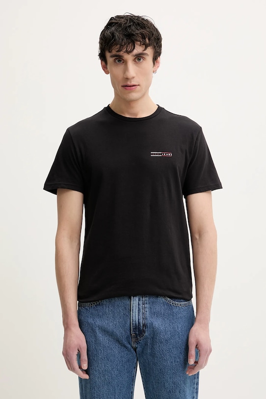 

Хлопковая футболка Tommy Jeans, черный