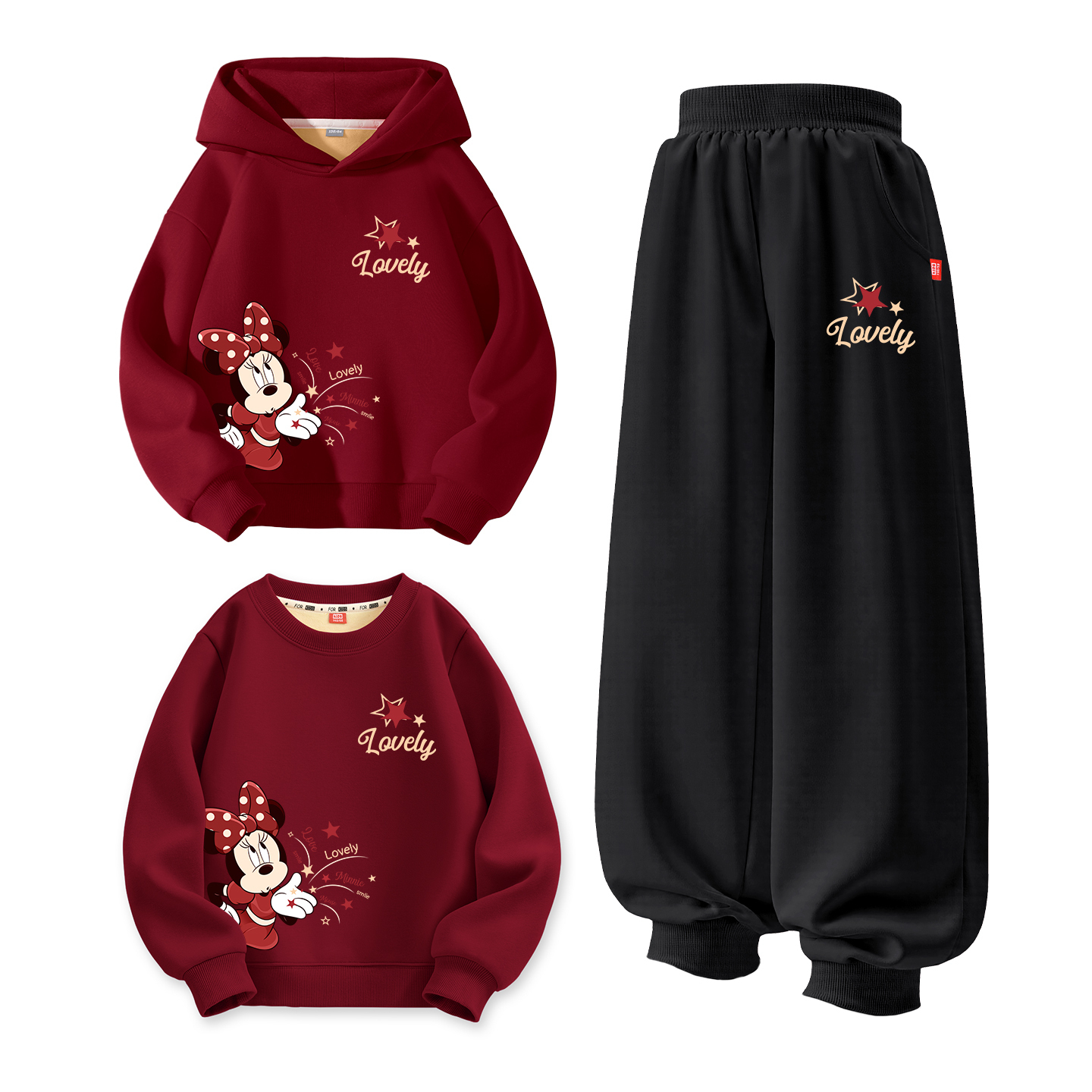 Детский костюм Танг Disney, [thickened and fleece-lined]di xiaofei ma бордовый+di xiaofei ma темно-синий +di xiaofei ma бордовый — фото 3